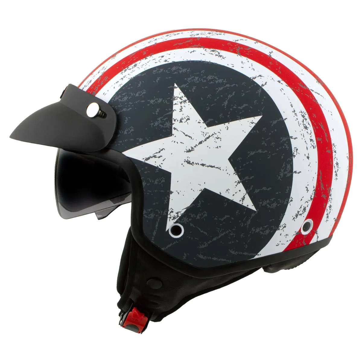Milwaukee Helmets MPH9701DOT 'Maverick' 3/4 Open Face Stars and