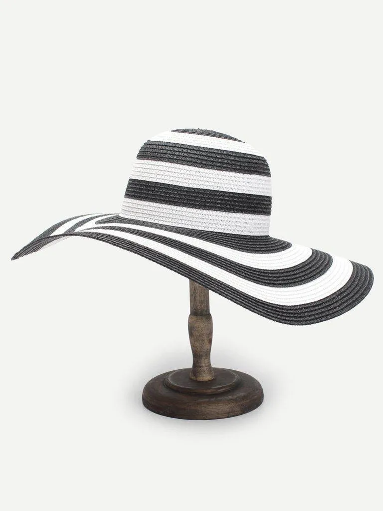 Striped Design Floppy Hat